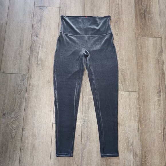 Spanx Ready To Wow High Rise Silver Gray Velvet Leggings Size 1X - Picture 1 of 12